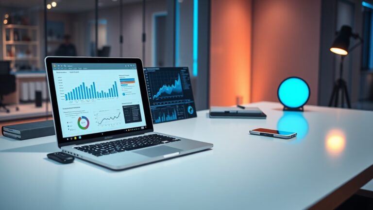 AI implementation strategy workspace with analytics dashboard